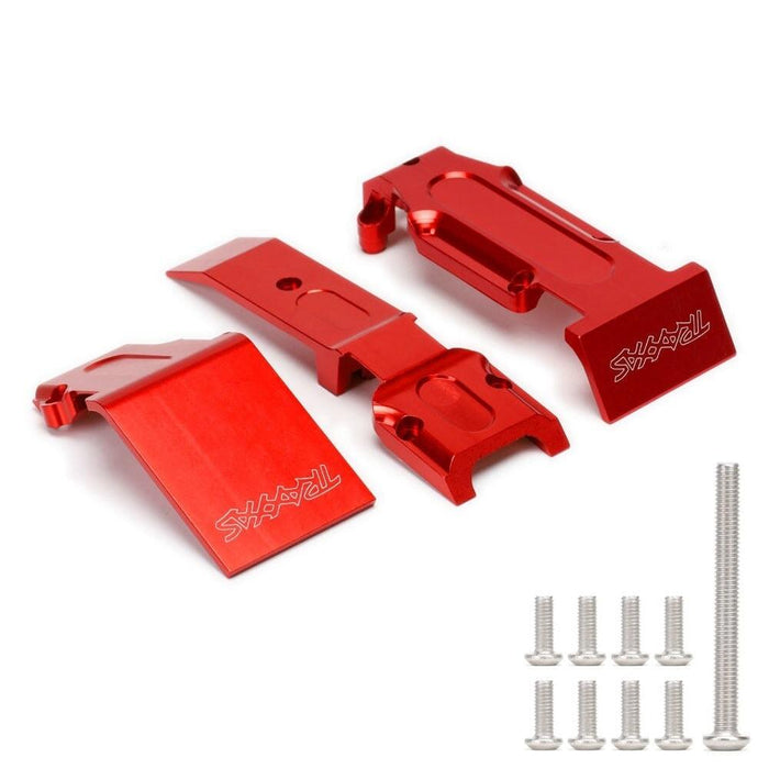 Front/Rear Skid Plate Set for Traxxas 1/10 (Aluminium) Onderdeel New Enron FRONT-REAR RED 