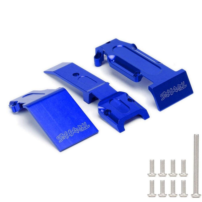 Front/Rear Skid Plate Set for Traxxas 1/10 (Aluminium) Onderdeel New Enron FRONT-REAR BLUE 