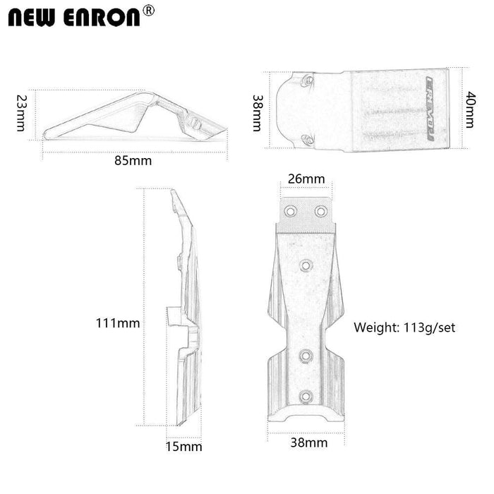 Front/Rear Skid Plate Set for Traxxas E-Revo 2.0 1/10 (Aluminium) Onderdeel New Enron 