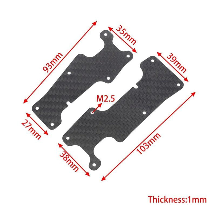 Front/Rear Suspension Arm Plate for Traxxas Sledge 1/8 (Koolstofvezel) - upgraderc