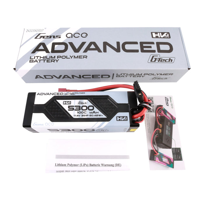 Gens Ace Advanced G-Tech 5300mAh 11.4V 3S1P 100C HV Hardcase LiPo (T)