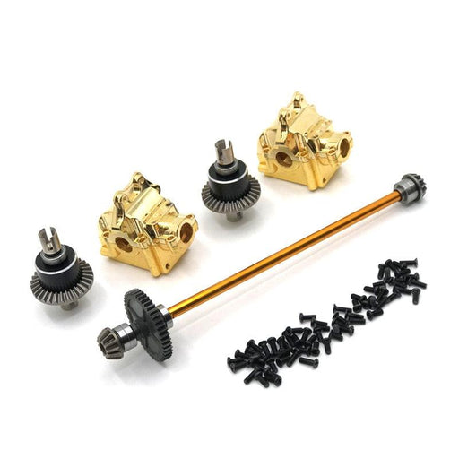 Gearbox, Differential, Transmission Shaft set for WLtoys 1/14 (Metaal) Onderdeel upgraderc Gold 