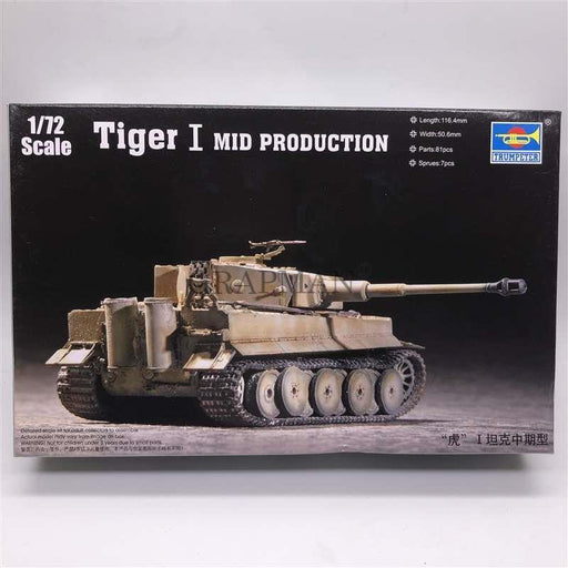German Tiger 1 *Midden productie* Tank 1/72 Model (Plastic) Bouwset TRUMPETER 