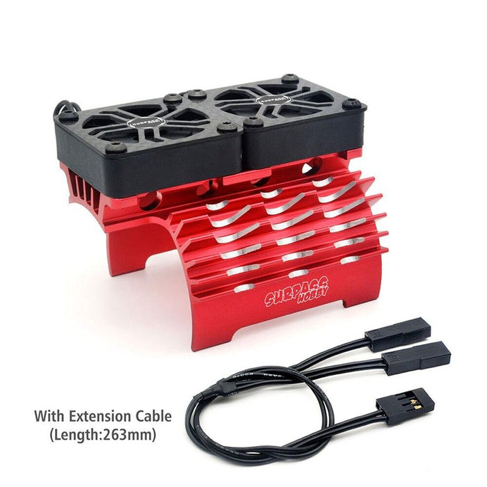 Heatsink with Dual 16000RPM Cooling Fans (55-58mm motor) Koeling Surpass Hobby Red 