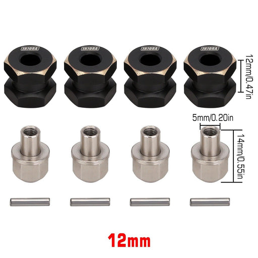 Heavy 12mm Extended Wheel Hex Adapter 12~25mm (Messing) Hex Adapter Injora 12MM 