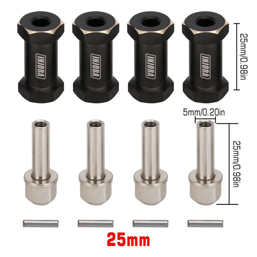 Heavy 12mm Extended Wheel Hex Adapter 12~25mm (Messing) Hex Adapter Injora 25MM 