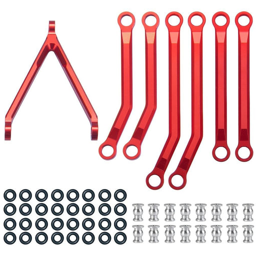 Heightened Steering Link Rod Kit for Axial SCX24 (Metaal) Onderdeel Yeahrun Red 