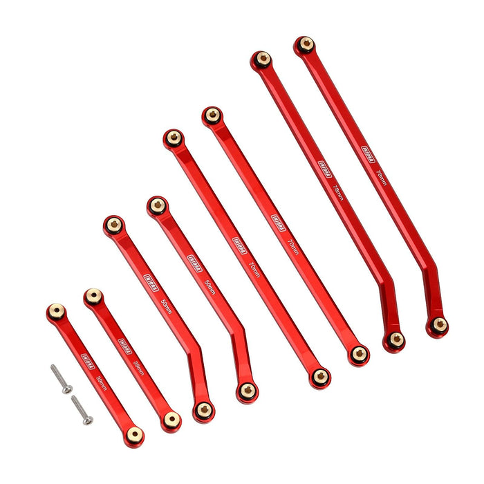 High Clearance 4 Links Set for Axial SCX24 Jeep Gladiator 1/24 (Aluminium) Onderdeel Injora Red 