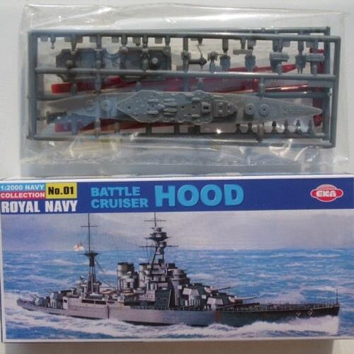 HMS Hood Battlecruiser 1/2000 Model (Plastic) Bouwset EKA 