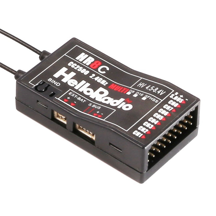 HelloRadioSky HR8C 4in1 2,4GHz 8Ch. Receiver (Black)