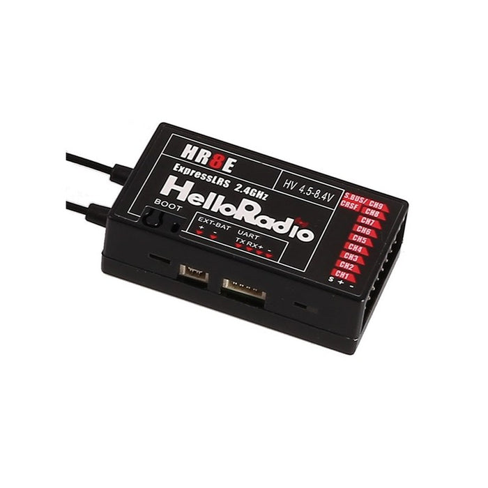 HelloRadioSky HR8E ELRS 2,4GHz 8Ch. Receiver (Black)