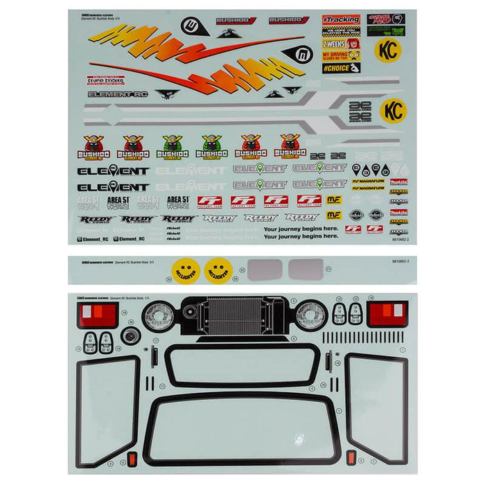 Bushido Decals Sheet for Element RC Enduro Knightrunner 1/10 (EL42197)