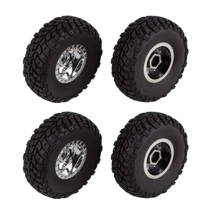 Chrome Wheel Tires & Rims for Element RC Enduro12 1/12 (EL41137)