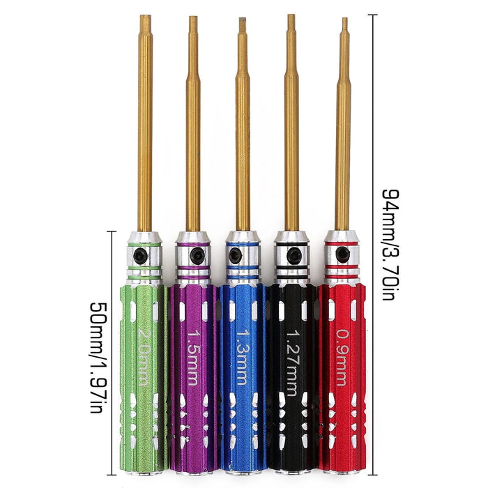 Injora 5Pcs 0.9/1.27/1.3/1.5/2.0mm Hex tool set Gereedschap Injora
