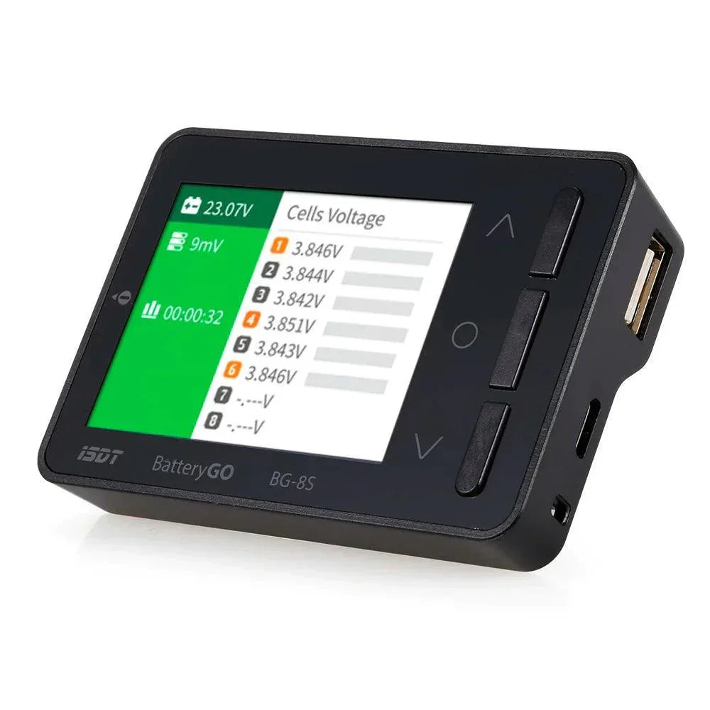 ISDT BG-8S BattGo Smart Checker: Misuratore Di Batterie Lipo E Non, Display LCD, Nero