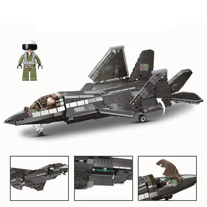 J-35 Fighter Plane Model Building Blocks (838 Stukken) - upgraderc