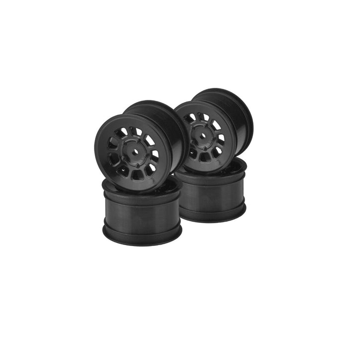 4PCS JConcepts 9 Shot - B7 | B6.4 | B74.2| YZ2 | YZ4 | XB2 | XB4 | LD3 | L1R, 2.2" Rear Wheel (Black)