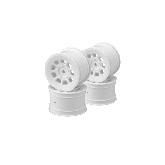 4PCS JConcepts 9 Shot - B7 | B6.4 | B74.2| YZ2 | YZ4 | XB2 | XB4 | LD3 | L1R, 2.2" Rear Wheel (White)