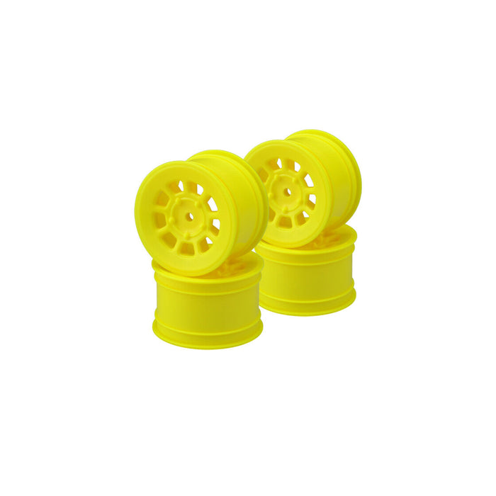 4PCS JConcepts 9 Shot - B7 | B6.4 | B74.2| YZ2 | YZ4 | XB2 | XB4 | LD3 | L1R, 2.2" Rear Wheel (Yellow)