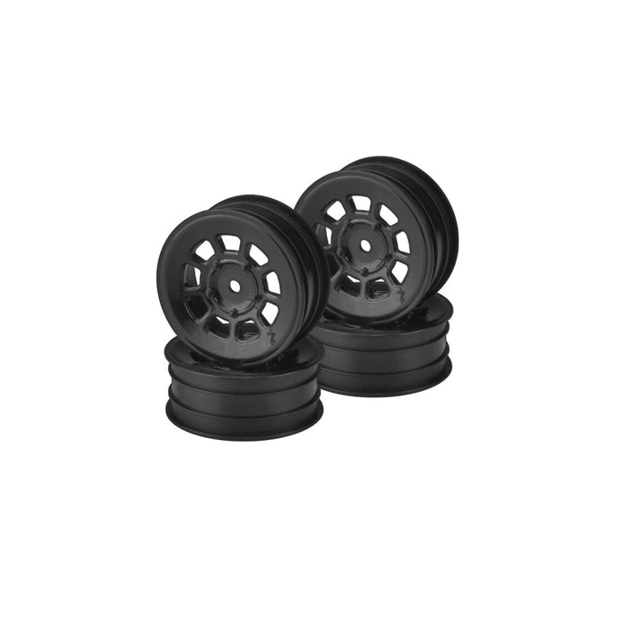 4PCS JConcepts 9 Shot - B7 | B6.4 | YZ2 | XB2 | LD3, 2.2" Front Wheel (Black)