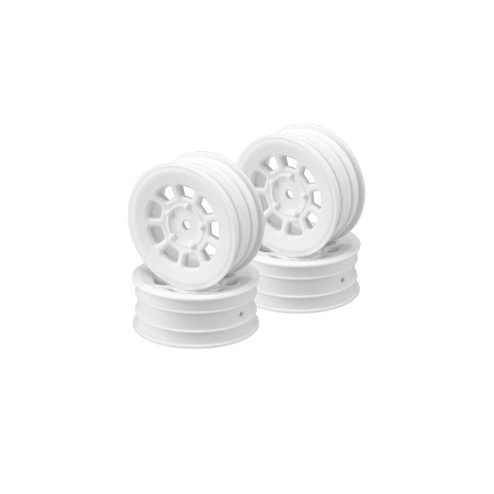 4PCS JConcepts 9 Shot - B7 | B6.4 | YZ2 | XB2 | LD3, 2.2" Front Wheel (White)