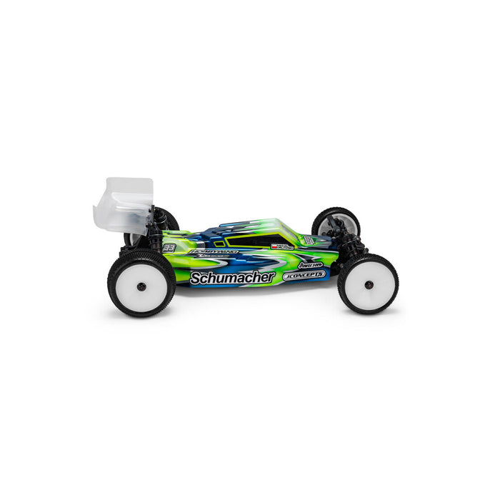 JConcepts F2 - Schumacher Cougar LD3 Karosserie mit Teppich, Kunstrasen, Dirt Wing Leichtbauweise