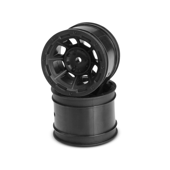 2PCS Jconcepts Hazard 1.7" Roue Arrière RC10 (Axe Original 1/4") (Noir)