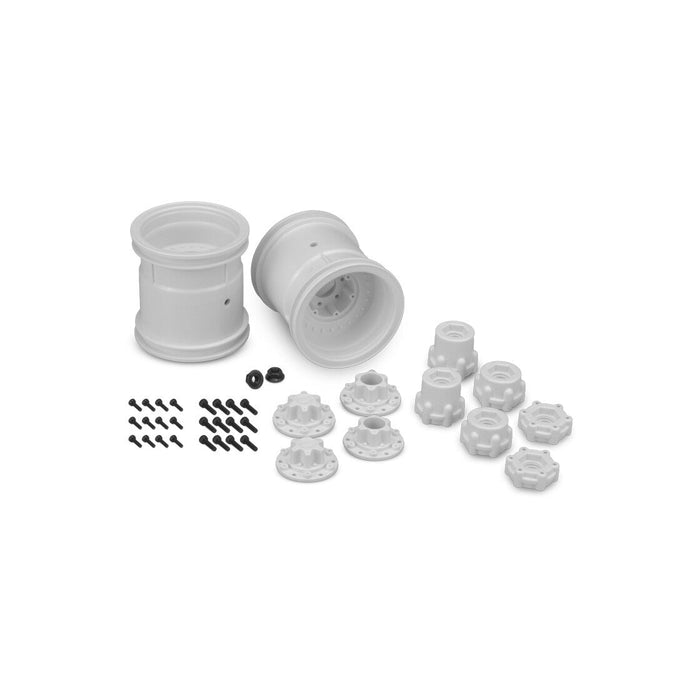 2PCS Jconcepts Midwest 2,2" 12mm Hex Roues de Monster Truck (Blanc)