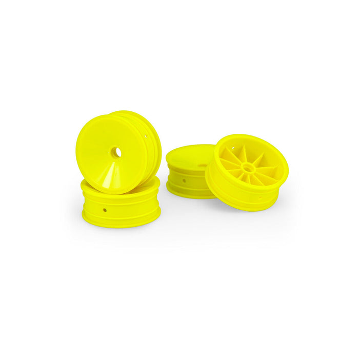 4PCS JConcepts Mono - RC10, RC10B2, RC10B3 2.2" Front Wheel (Yellow)