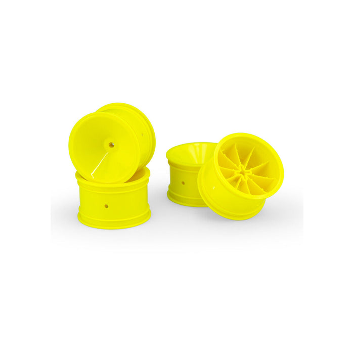 4PCS JConcepts Mono - RC10, RC10B2, RC10B3 2.2" Rear Wheel (Yellow)