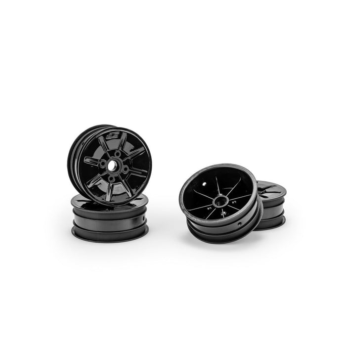 4PCS JConcepts Pioneer RC10 2.2" Roue Avant, Roulement Sans Bride (Noir)