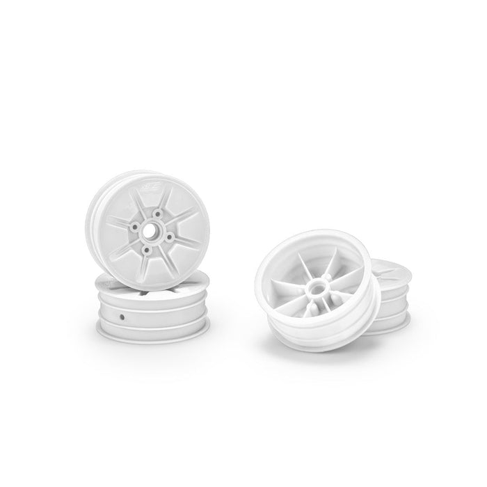 4PCS JConcepts Pioneer RC10 2.2" Front Wheel, Non-Flanged Bearing (White)