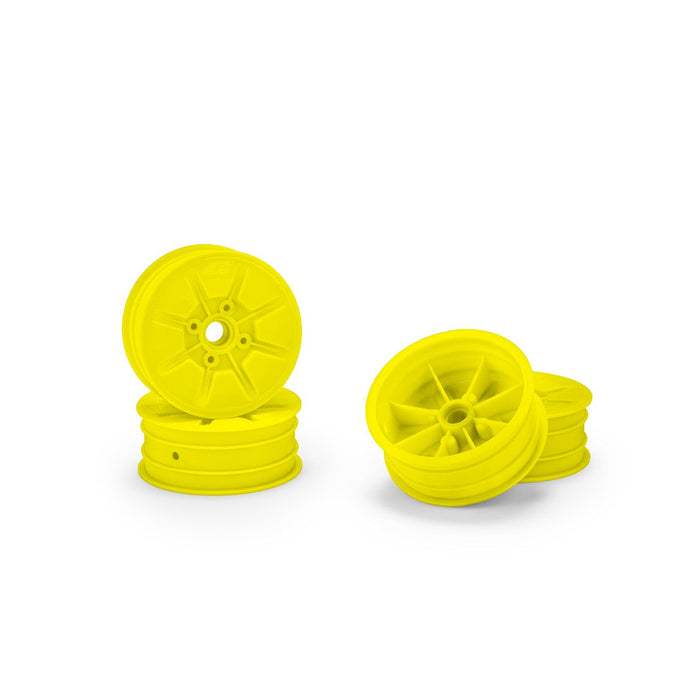 4PCS JConcepts Pioneer RC10 2.2" Front Wheel, Non-Flanged Bearing (Yellow)