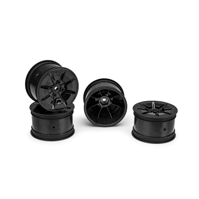 4PCS JConcepts Pioneer RC10B7 2.2" 2wd | 4wd Buggy Rear Wheel (Black)