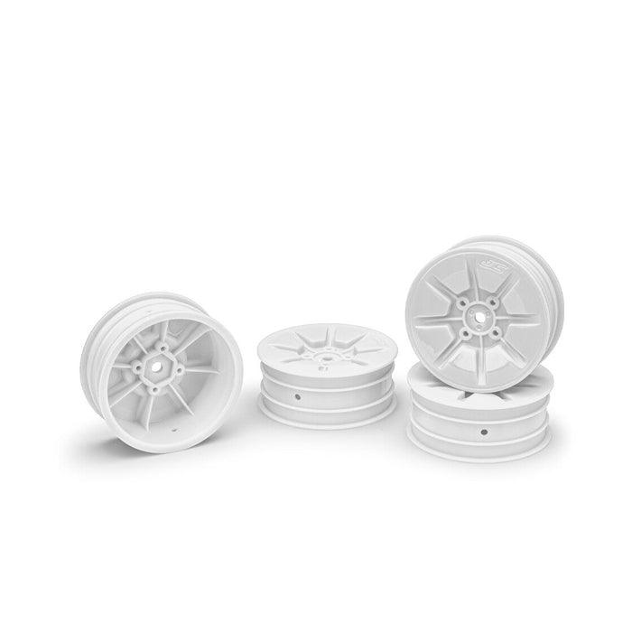 4PCS JConcepts Pioneer RC10B7 2.2" 2wd Buggy Front Wheel (White)