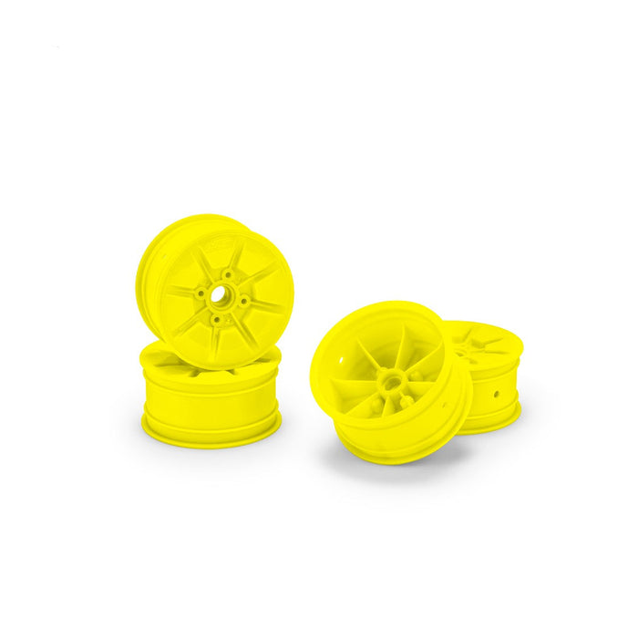 4PCS Jconcepts Pioneer RC10T 2.2" Narrow Front Wheel (Yellow)