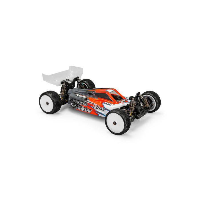 JConcepts S2 Schumacher Cat L1R Karosserie mit Teppich, Kunstrasenflügel