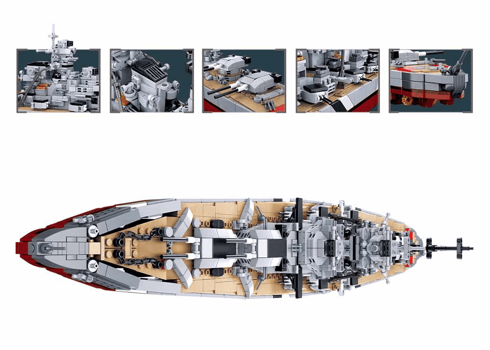 KMS Bismarck Battleship Model Building Blocks (1849 stukken) - upgraderc