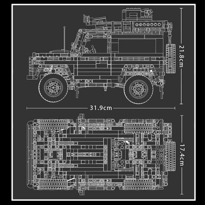 Land Rover Defender Building Blocks Model (2126 stukken) - upgraderc