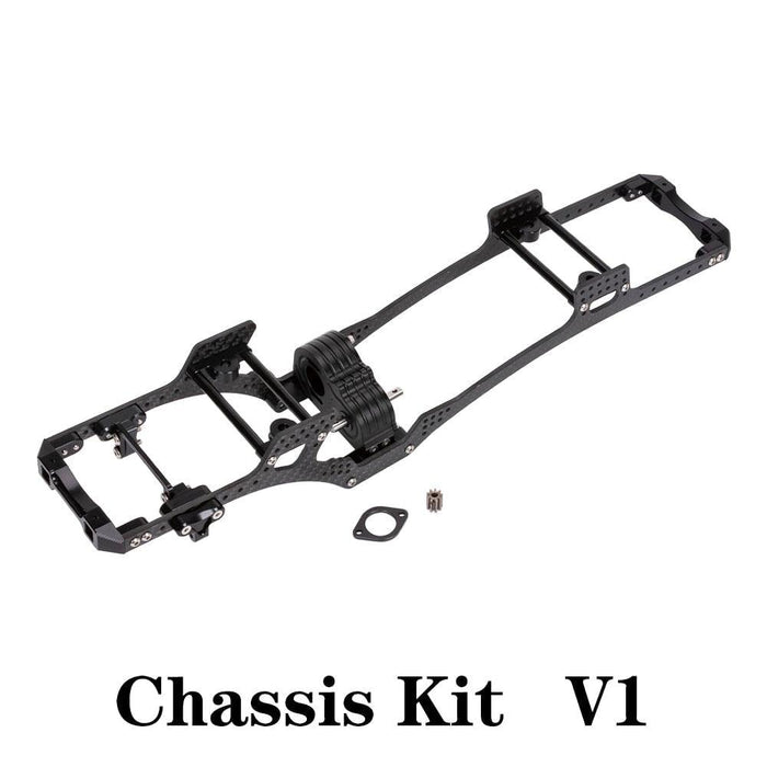 LCG Chassis Kit for Axial SCX10 1/10 (Aluminium+Koolstofvezel) Onderdeel Fimonda Chassis Kit V1 