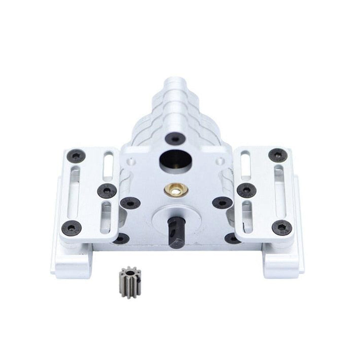 LCG Transmission Gearbox w/ Gears for Axial SCX10 I II III Capra 1/10 (Metaal) Onderdeel upgraderc Silver 