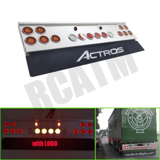 LED Tail Light System w/ Mudguard LOGO for Tamiya Truck 1/14 (Metaal) Onderdeel RCATM 