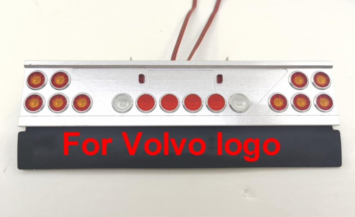 LED Tail Light System w/ Mudguard LOGO for Tamiya Truck 1/14 (Metaal) Onderdeel RCATM For Volvo 