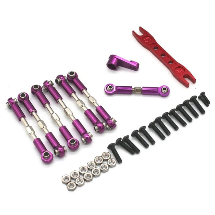 Link Rod, Pull Rod, Servo Arm for Wltoys 1/12 1/14 (Metaal) Onderdeel upgraderc purple 