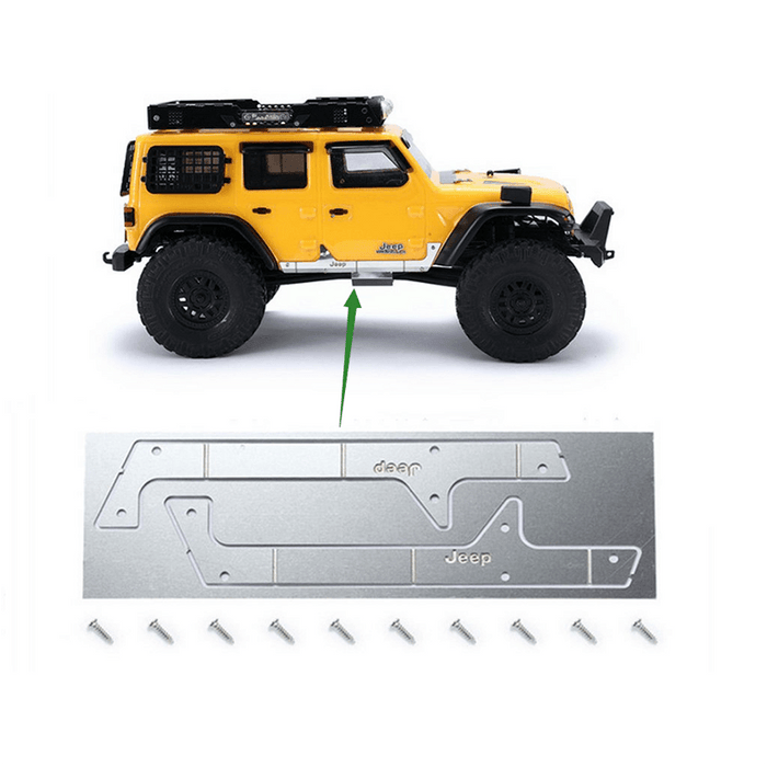 Lower Side Panel Plate Set for Axial SCX24 Wrangler 1/24 (Metaal) - upgraderc
