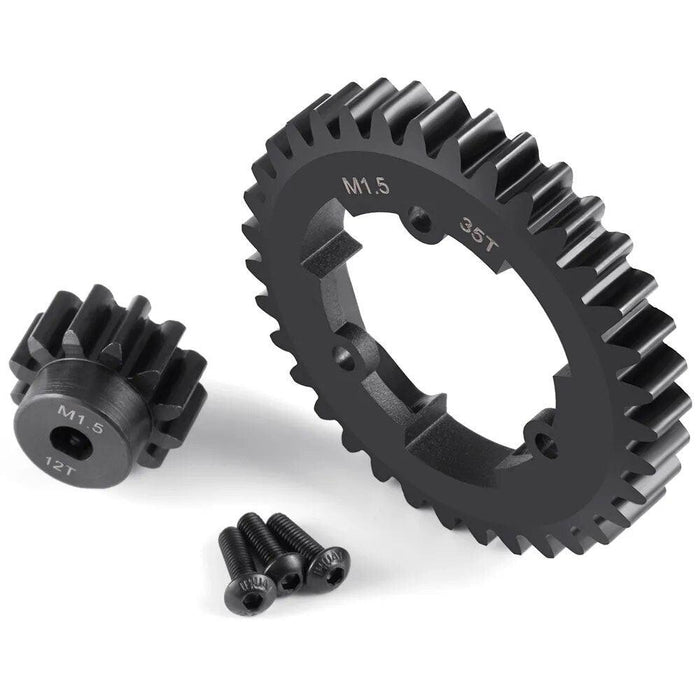 M1.5 12T Motor Gear 35T Spur Gear Set for Traxxas X-Maxx 6S 8S 1/5 (Staal) - upgraderc