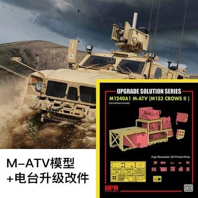 M1240A1 M-ATV (M153 CROWS II) w/ Full Interior Kit 1/35 Model (Plastic) Bouwset RFM model and Radio 