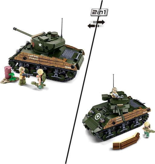 M4A3 Medium Tank Model Building Blocks (715 Stukken) - upgraderc