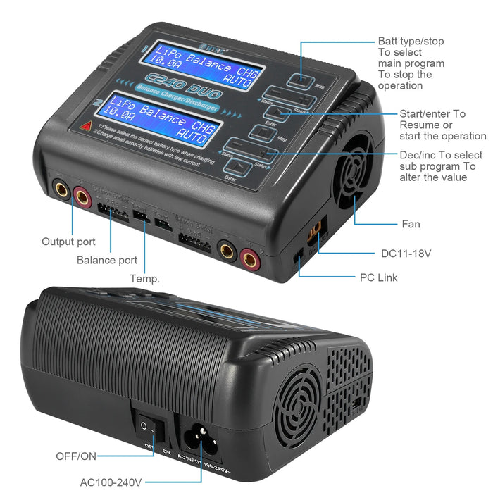 HTRC C240 LiPo Battery Charger Dual Channel