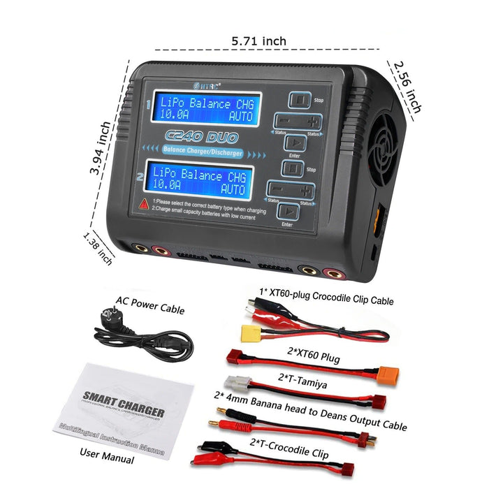 HTRC C240 LiPo-Akkuladegerät mit zwei Kanälen